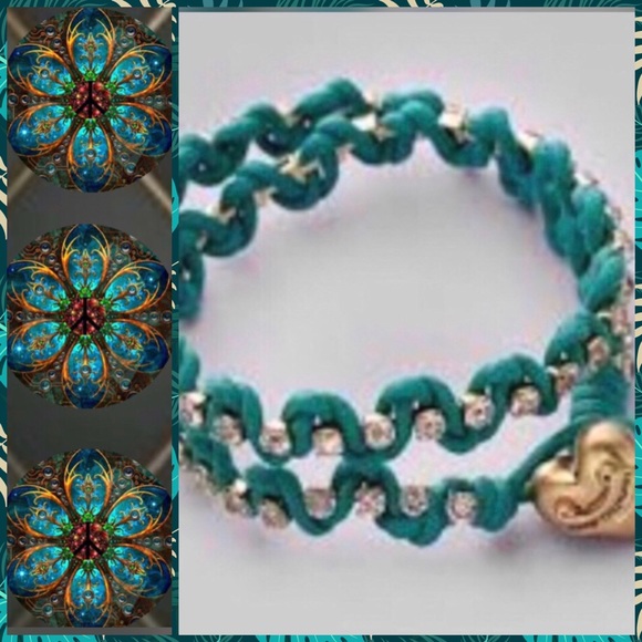 ⚜️•🏆HP🏆• Juicy Couture Teal Rhinestone Bracelet - Picture 6 of 7